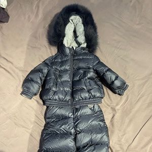 Moncler Blue Fox Snowsuit - Size 12-18